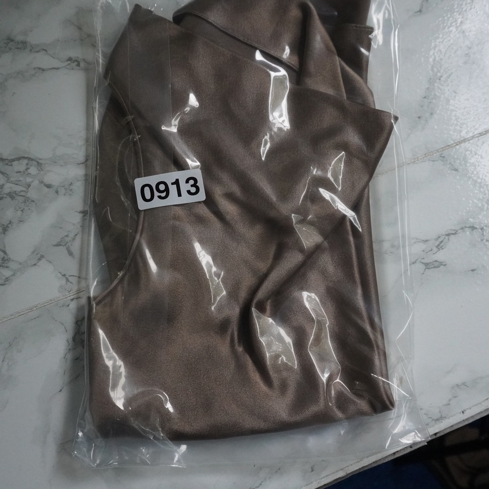 Y2K John Galliano Bronze Satin V-Neck Babydoll Cowl Back Blouse France NWT 38 - Picture 14 of 14